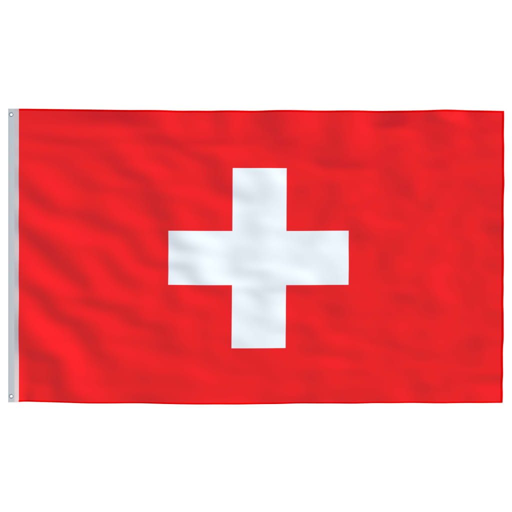 vidaXL Šveices karogs un masts, 6,23 m, alumīnijs