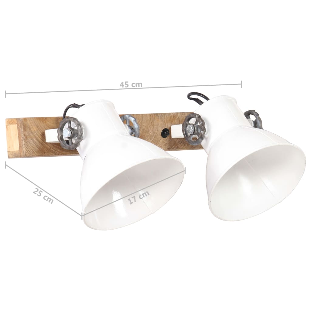 vidaXL sienas lampa, industriāls dizains, balta, 45x25 cm, E27