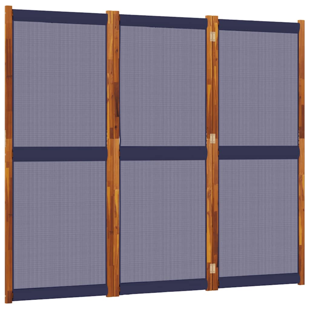 vidaXL 3-paneļu istabas aizslietnis, 210x190 cm, tumši zils