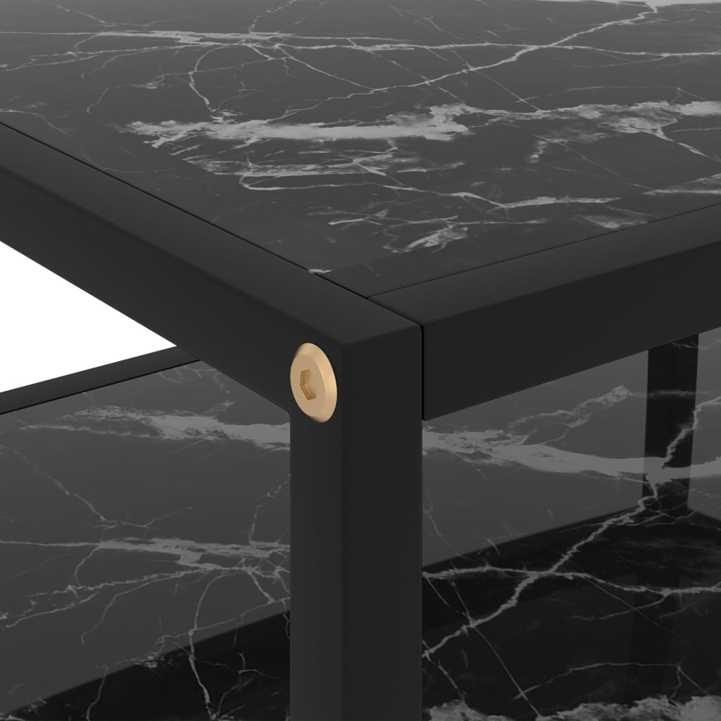 vidaXL konsoles galdiņš, melns, 50x40x40 cm, rūdīts stikls