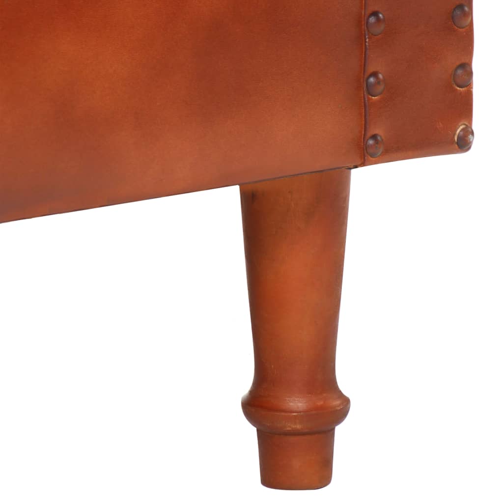 vidaXL atpūtas krēsls, brūns, dabīga kazas āda