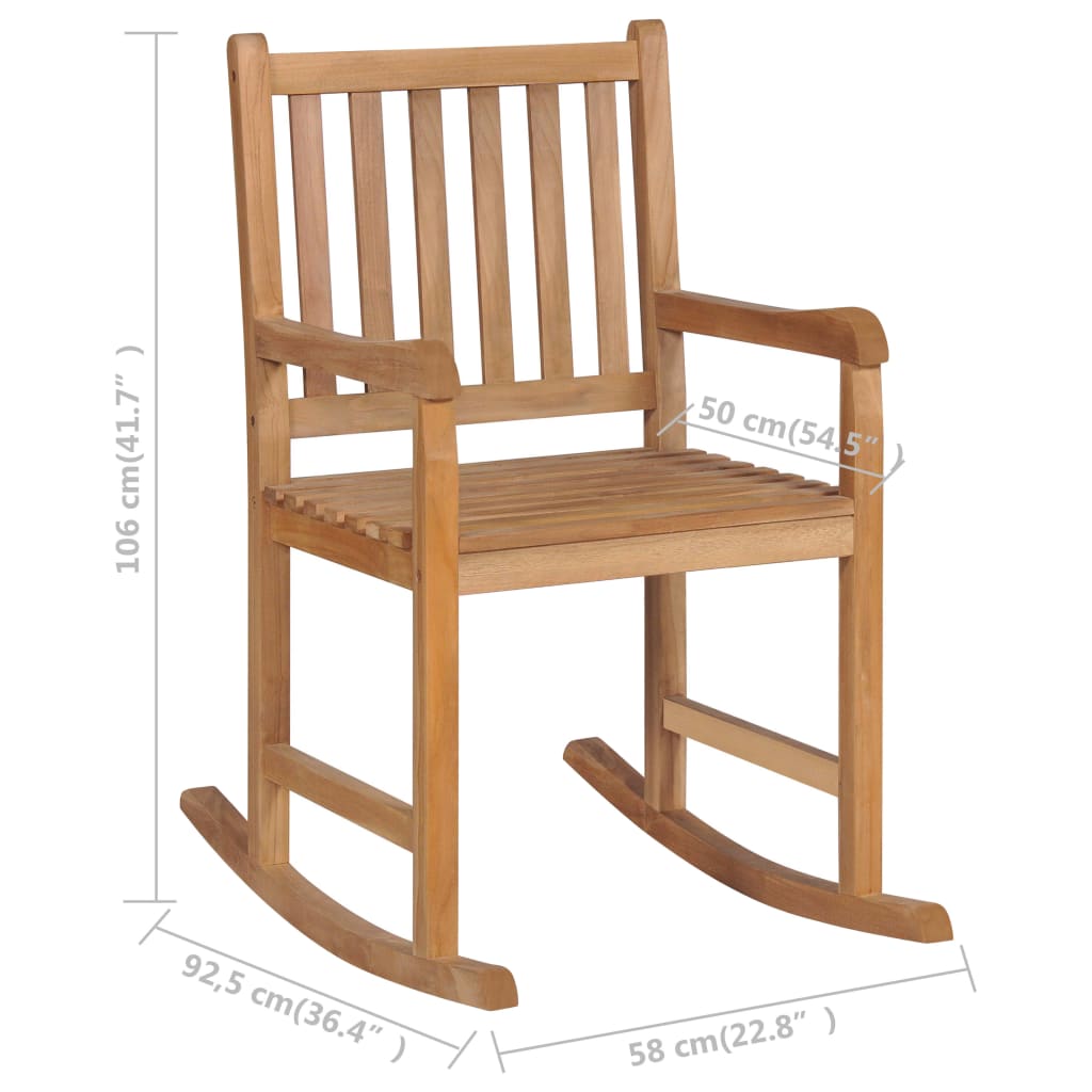vidaXL šūpuļkrēsls ar krēmkrāsas matraci, masīvs tīkkoks