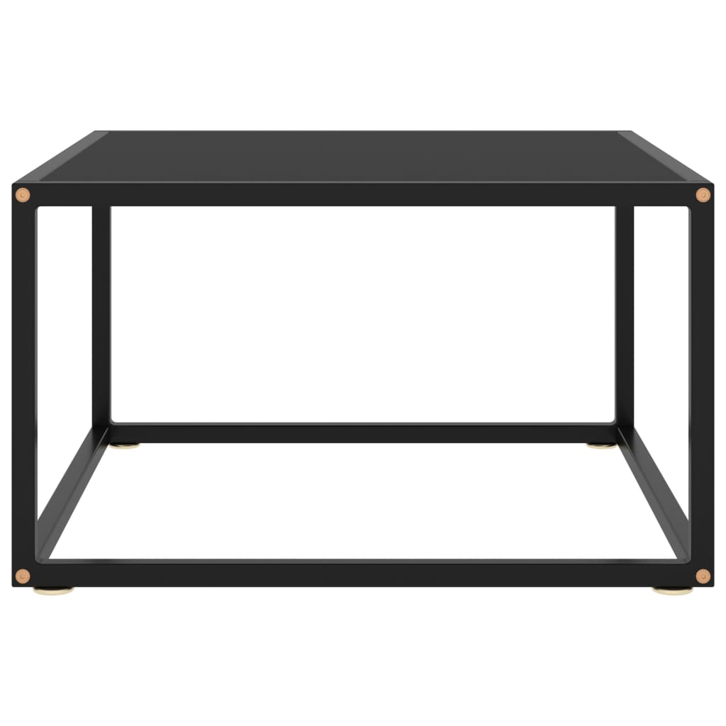 vidaXL kafijas galdiņš, melns, 60x60x35 cm, stikls