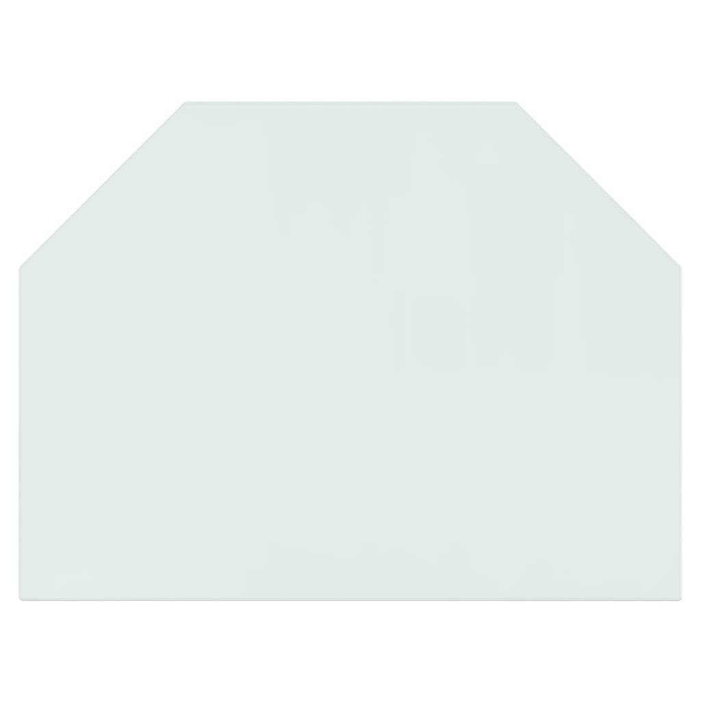 vidaXL kamīna plāksne, sešstūra forma, stikls, 80x60 cm