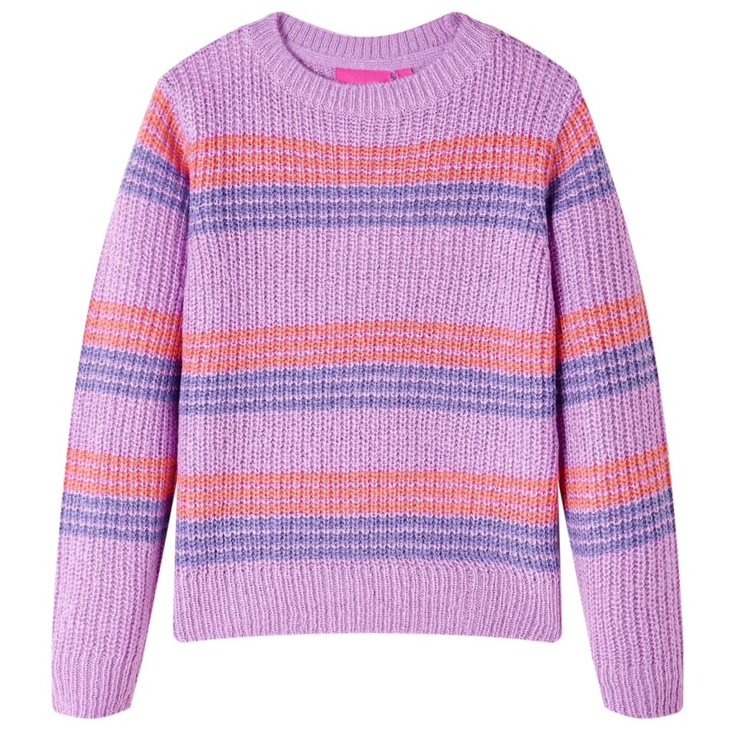 Bērnu džemperis, svītrains, adīts, lillā un rozā, 92