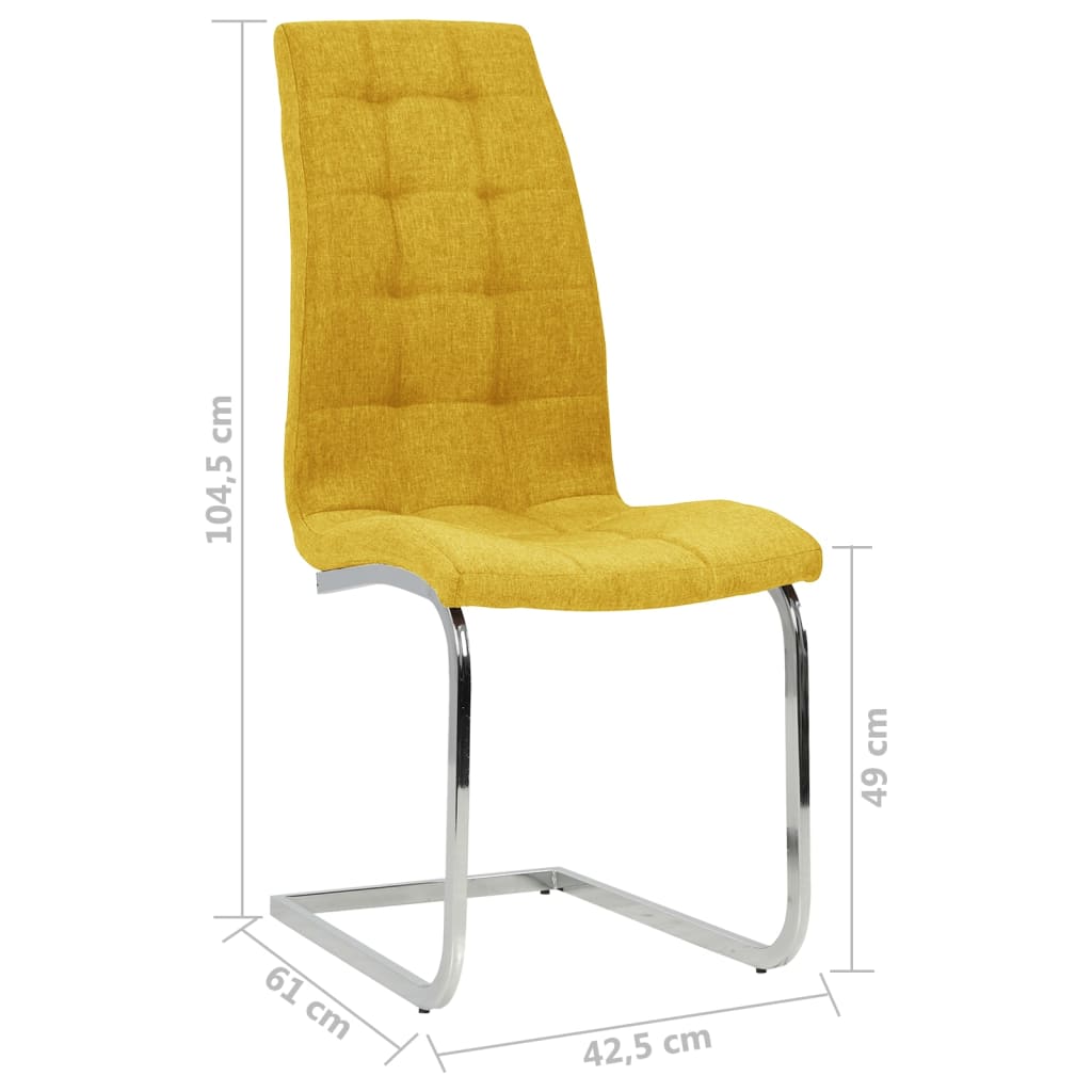 vidaXL konsoles virtuves krēsli, 4 gab., dzeltens audums