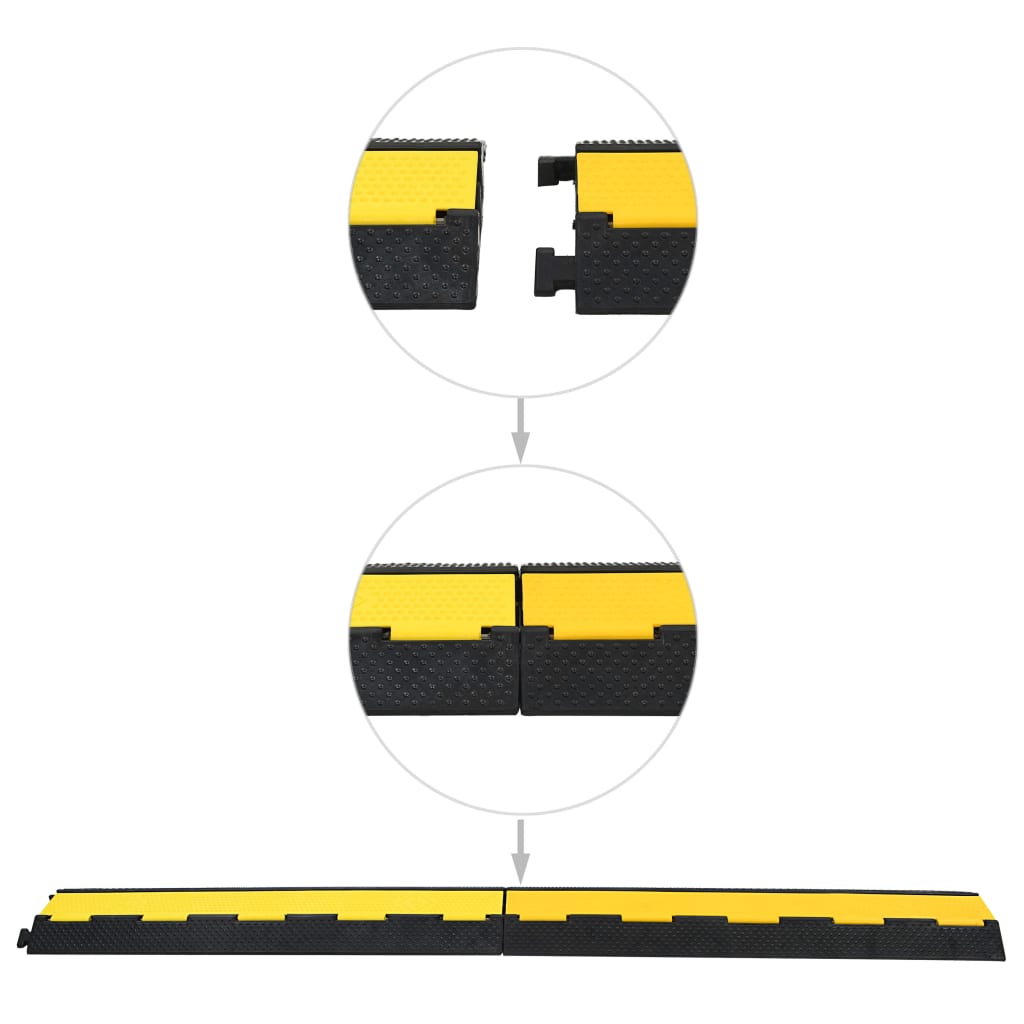 vidaXL kabeļu aizsargi, rampas, 4 gab., 2 kanāli, 101,5 cm, gumija