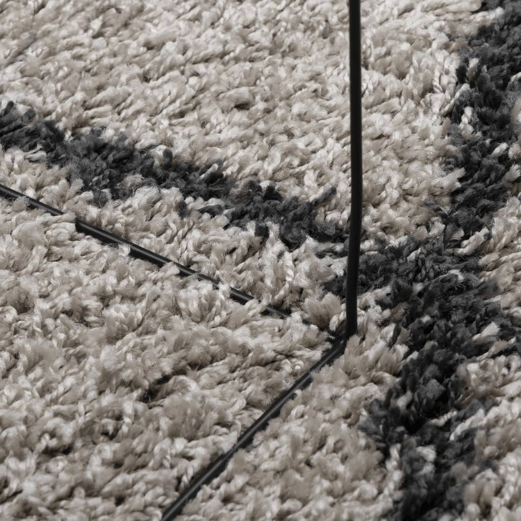 vidaXL paklājs PAMPLONA, 80x200 cm, Shaggy moderns bēšs antracītpelēks