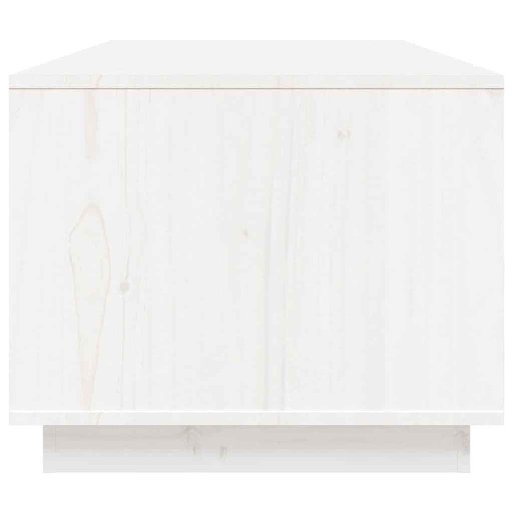 vidaXL kafijas galdiņš, balts, 100x50x41 cm, priedes masīvkoks