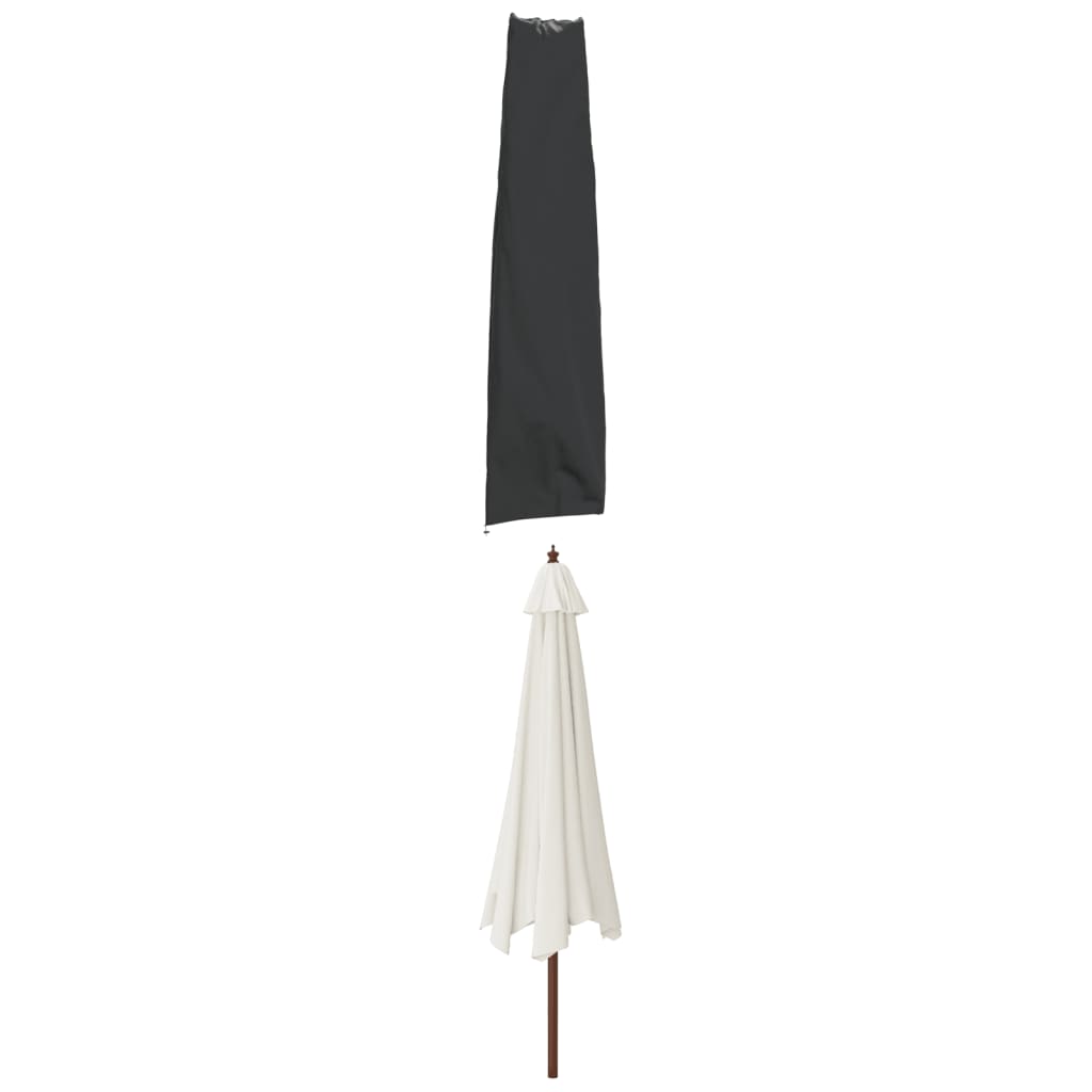 vidaXL dārza lietussarga pārvalki, 2 gab., melni, 190x50/30 cm, audums