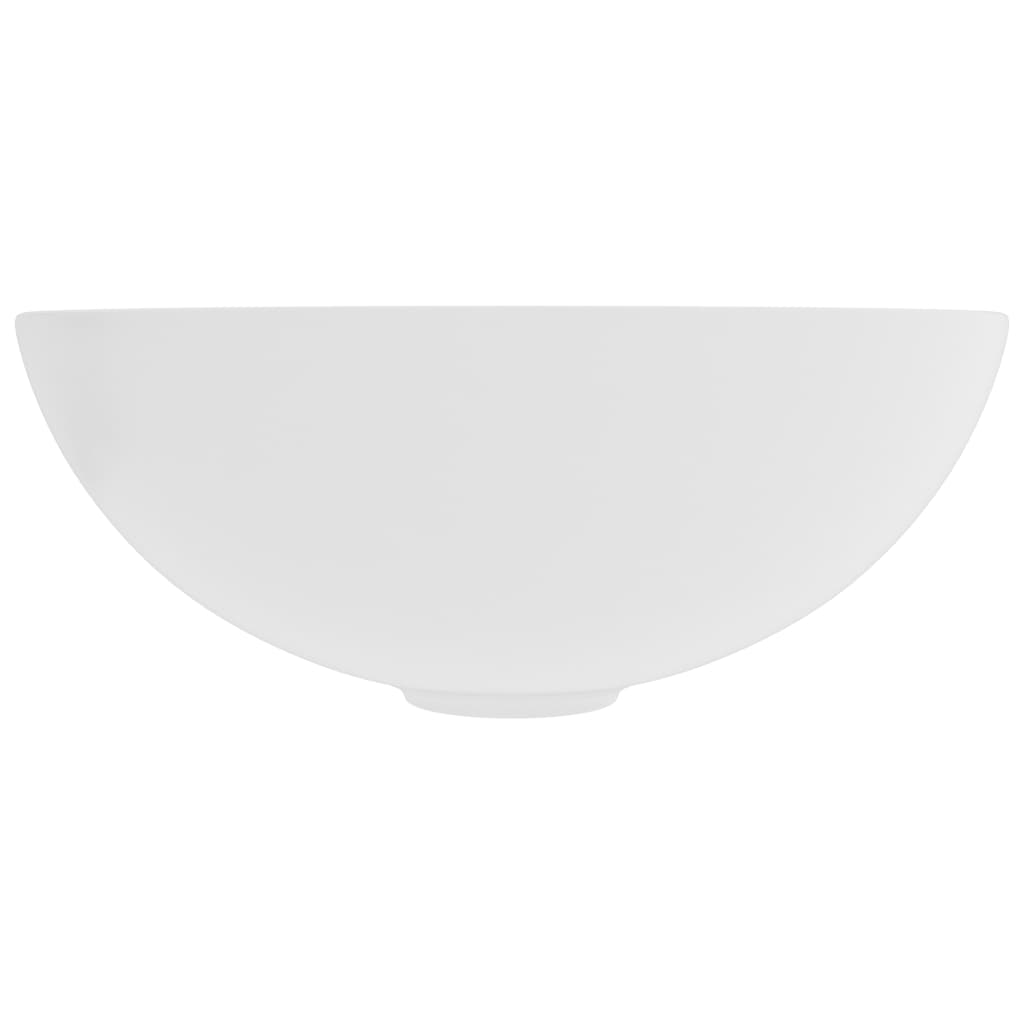 vidaXL vannasistabas izlietne, apaļa, matēta, balta keramika