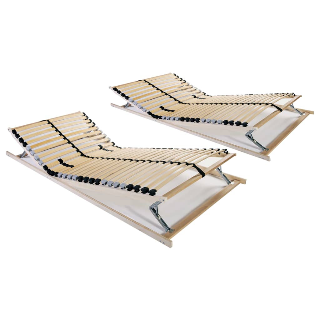 vidaXL gultas redeles, 2 gab., ar 28 līstītēm, 7 zonas, 90x200 cm