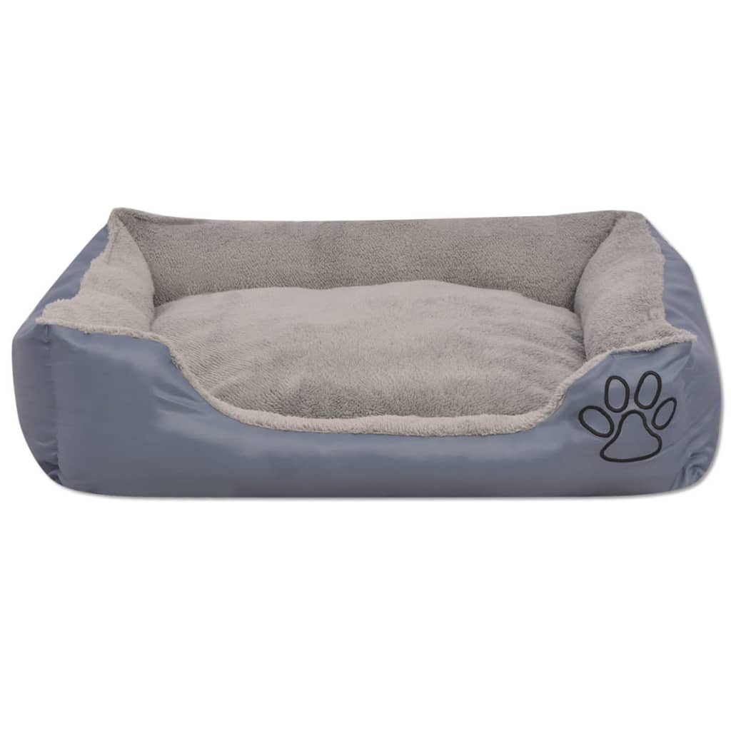 vidaXL suņu gulta ar polsterētu spilvenu, XL izmērs, pelēka