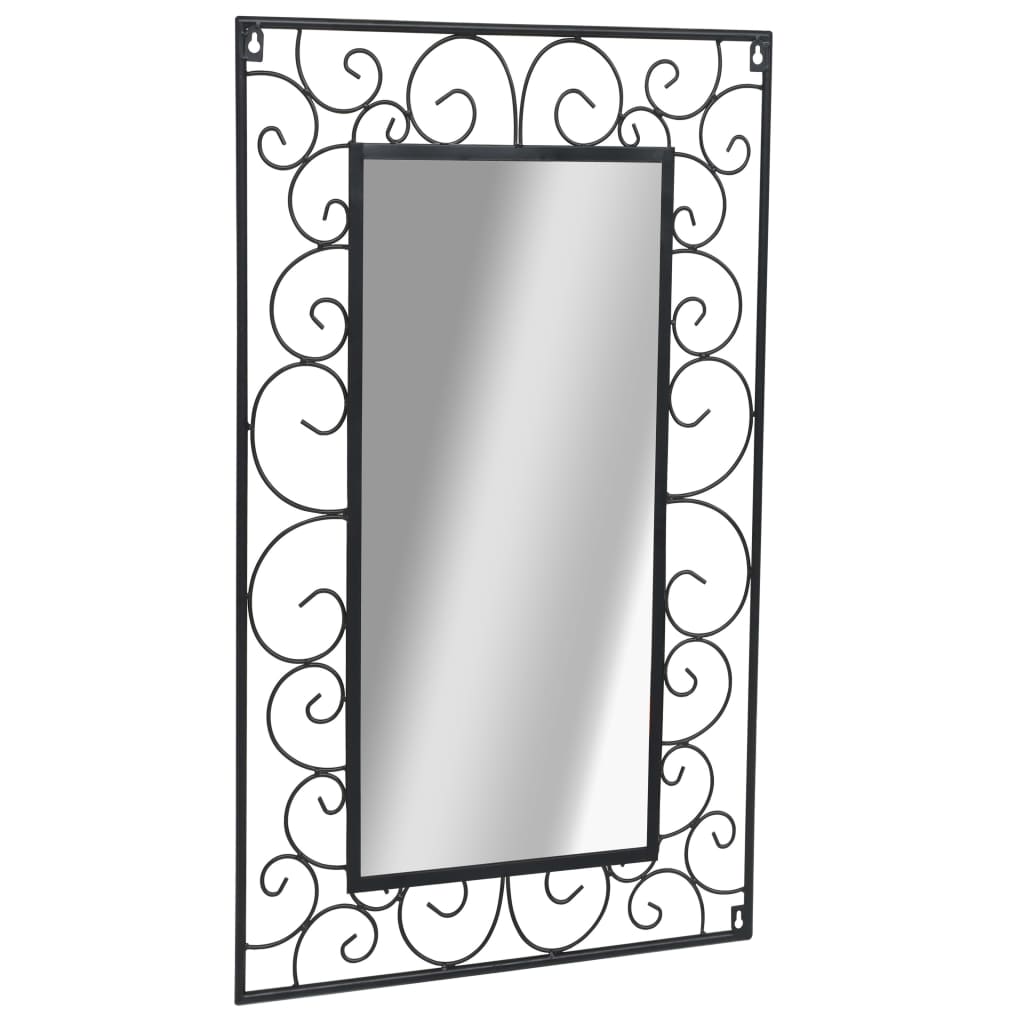 vidaXL sienas spogulis, taisnstūra, 50x80 cm, melns