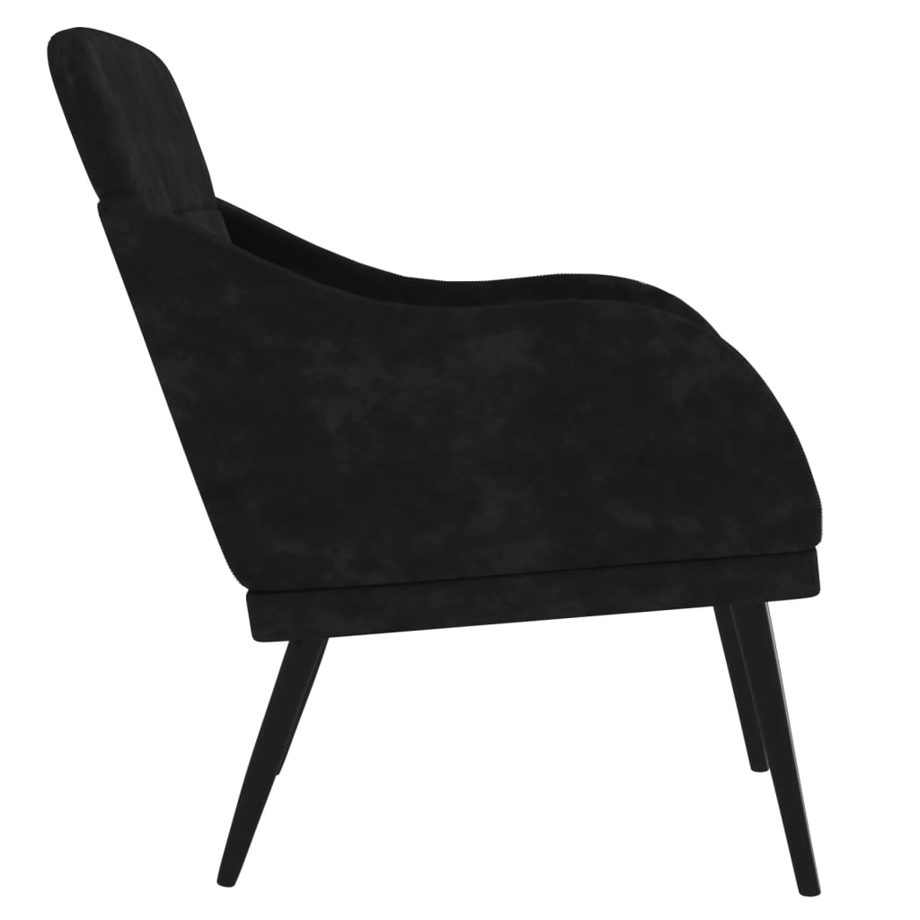 vidaXL atpūtas krēsls, melns, 63x76x80 cm, samts