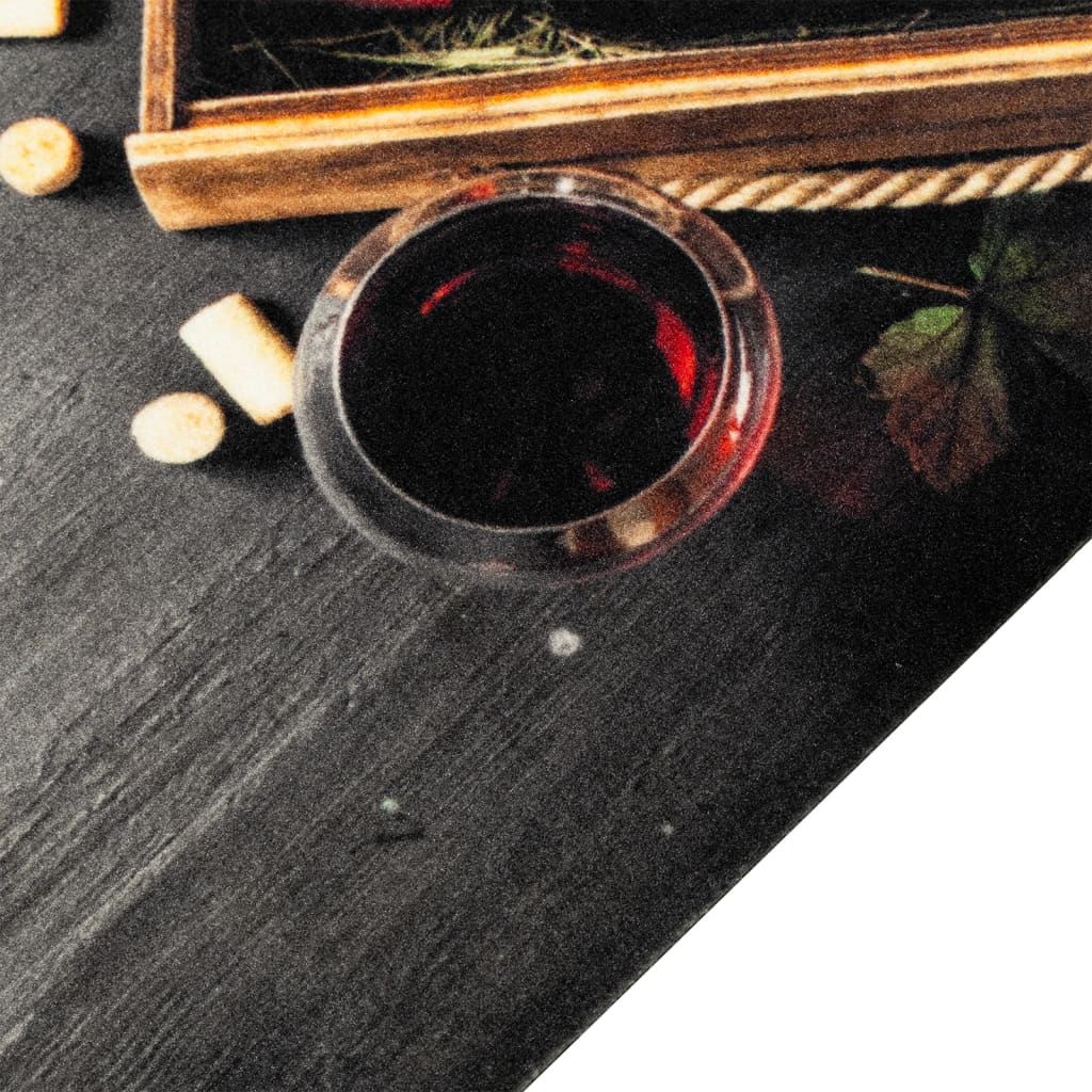 vidaXL virtuves paklājs, mazgājams, vīna pudele, 60x300 cm, samts