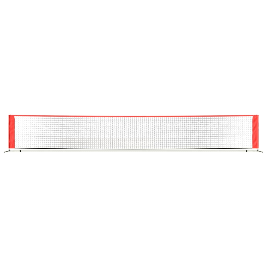 vidaXL tenisa tīkls, melns, sarkans, 600x100x87 cm, poliesters