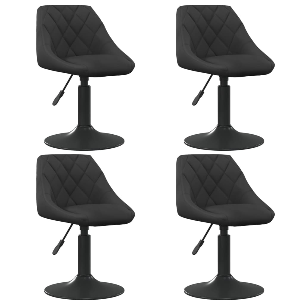 vidaXL grozāmi virtuves krēsli, 4 gab., melns samts