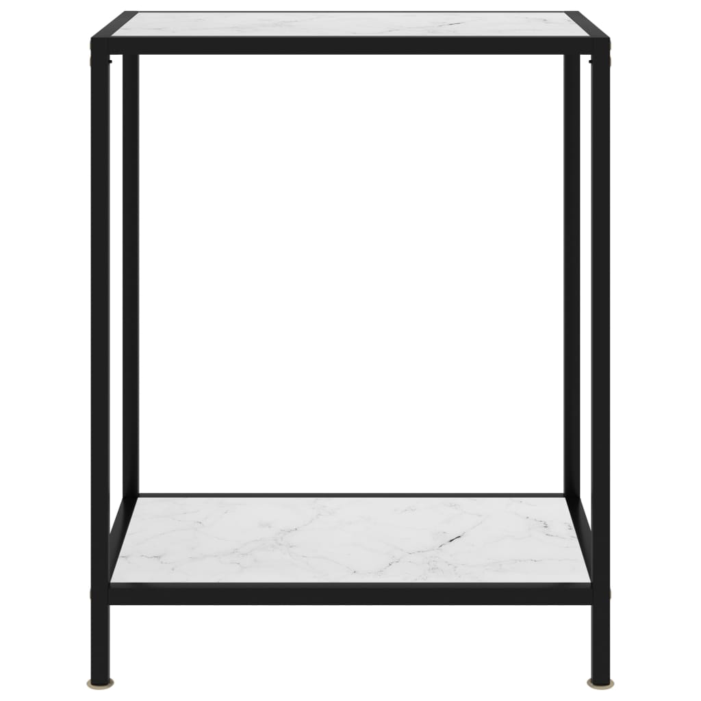 vidaXL konsoles galdiņš, balts, 60x35x75 cm, rūdīts stikls