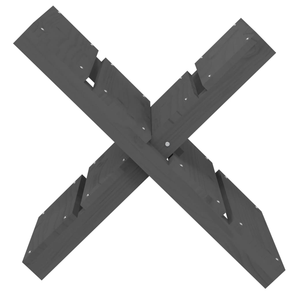vidaXL malkas statīvs, pelēks, 47x39,5x48 cm, priedes masīvkoks