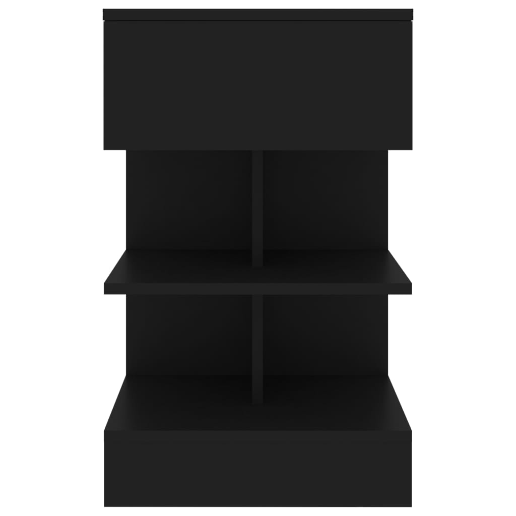 vidaXL naktsskapītis, melns, 40x35x65 cm, skaidu plāksne