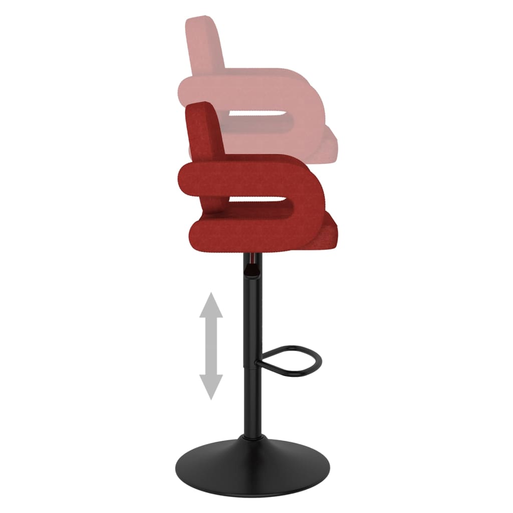 vidaXL bāra krēsls, vīnsarkans audums