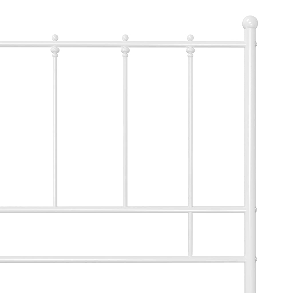 vidaXL gultas rāmis, balts metāls, 90x200 cm