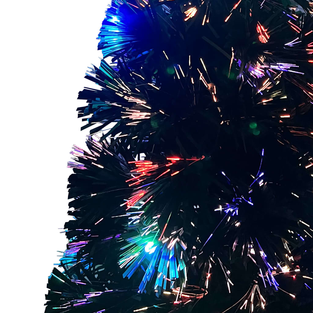 vidaXL izgaismota Ziemassvētku egle ar statīvu, 150cm, optiskā šķiedra