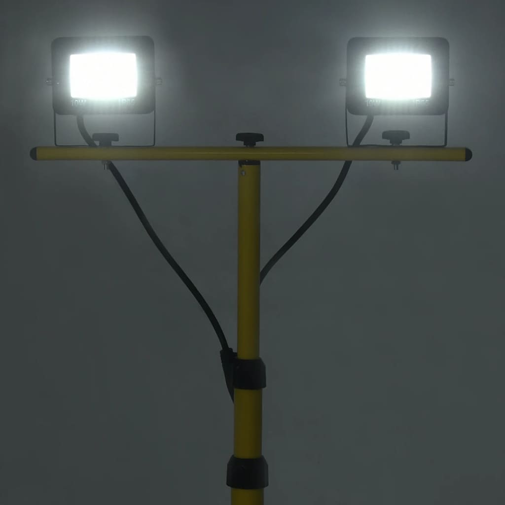 vidaXL LED prožektors ar statīvu, 2x10 W, vēsi balta gaisma