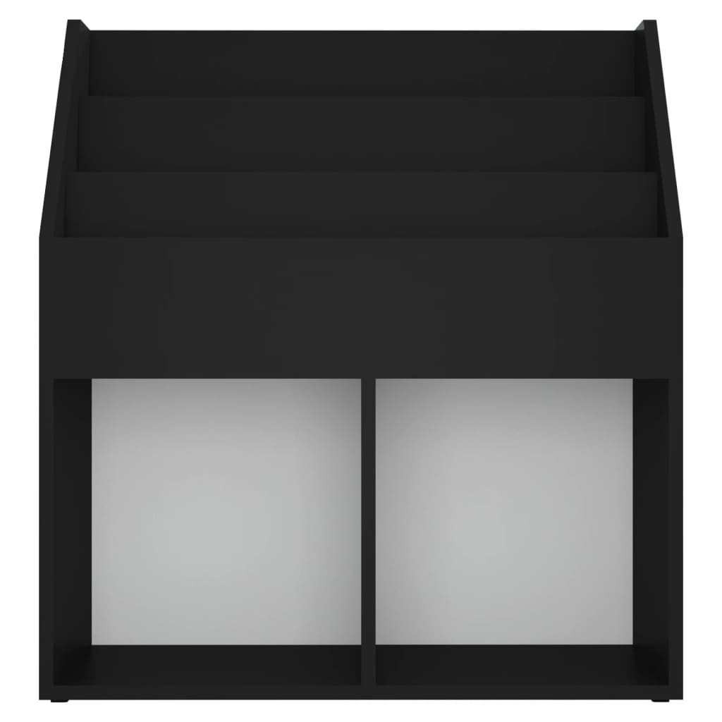 vidaXL bērnu grāmatplaukts, melns, 71x30x78,5 cm, skaidu plāksne