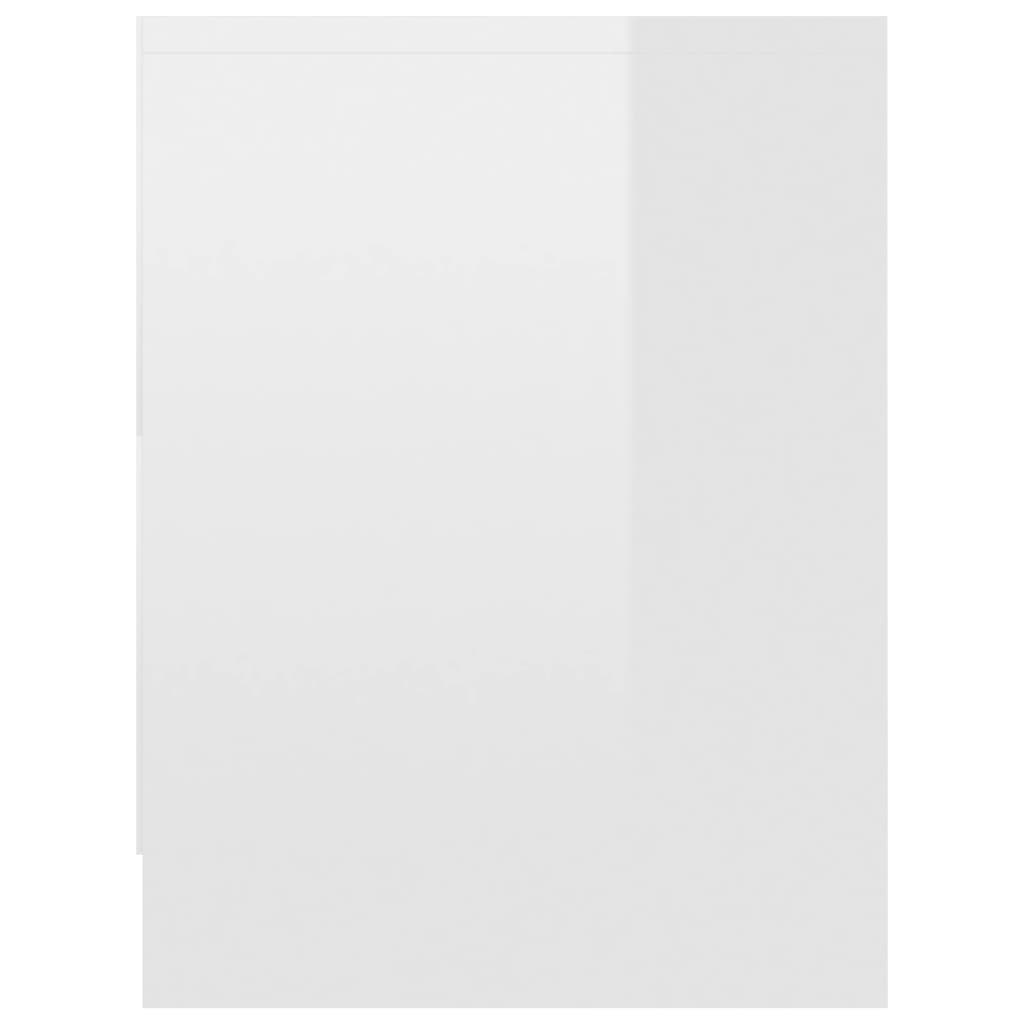 vidaXL naktsskapītis, spīdīgi balts, 40x30x40 cm, skaidu plāksne