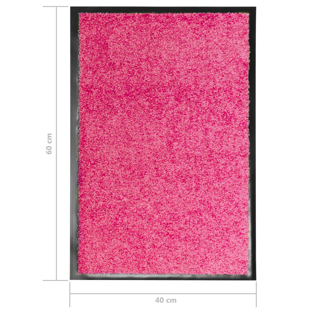 vidaXL durvju paklājs, mazgājams, rozā, 40x60 cm