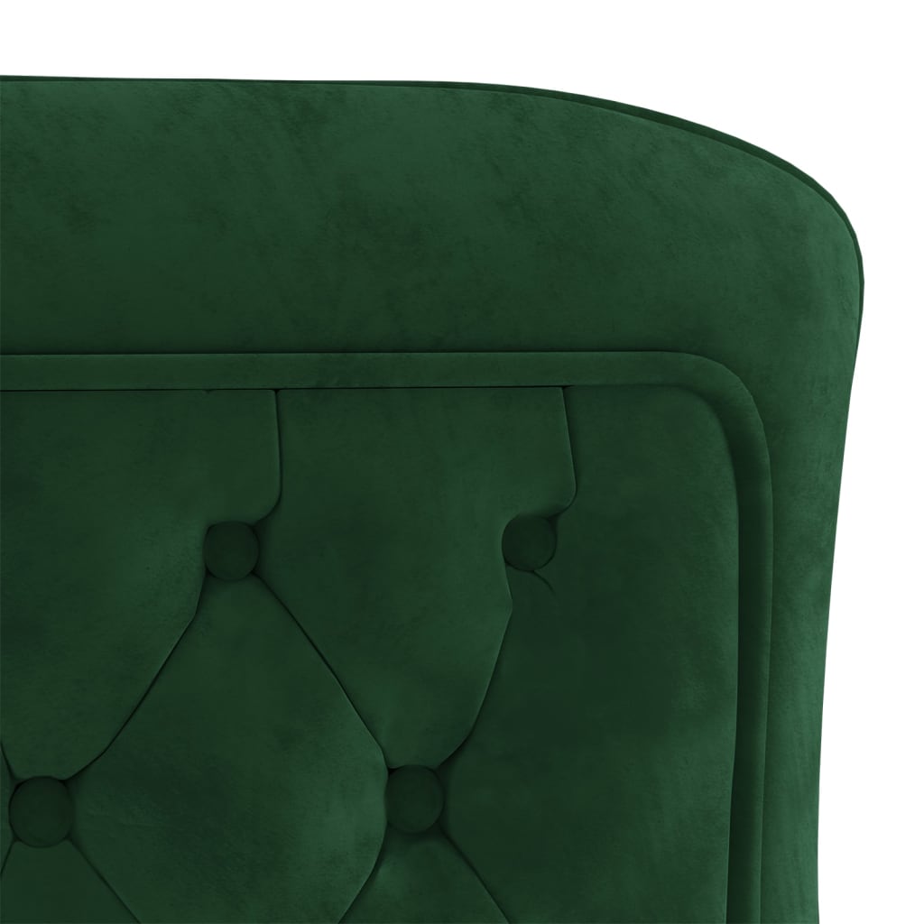 vidaXL virtuves krēsls, tumši zaļš, 53x52x98 cm, samts, tērauds