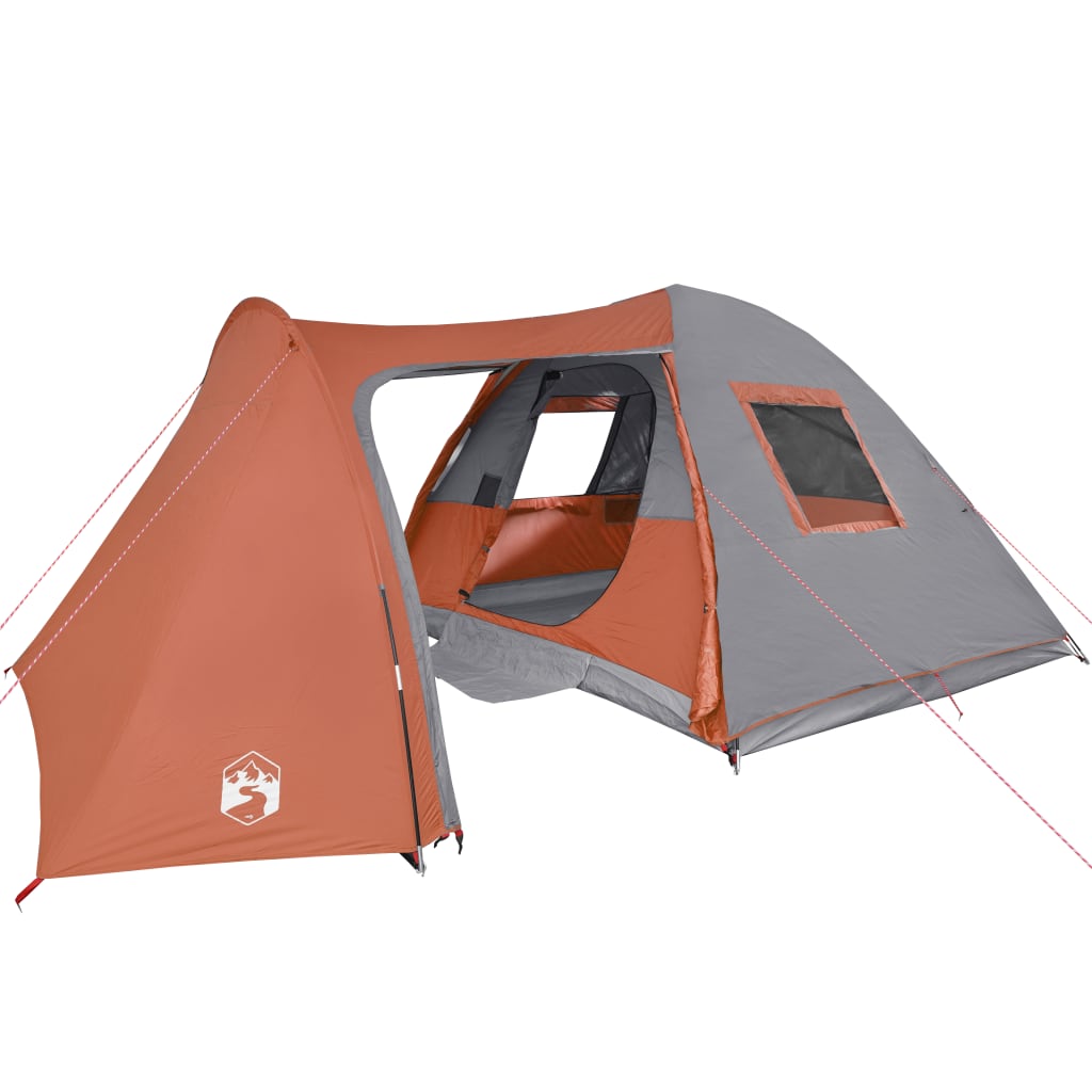 vidaXL ģimenes telts, 6 personām, pelēka, oranža, ūdensizturīga