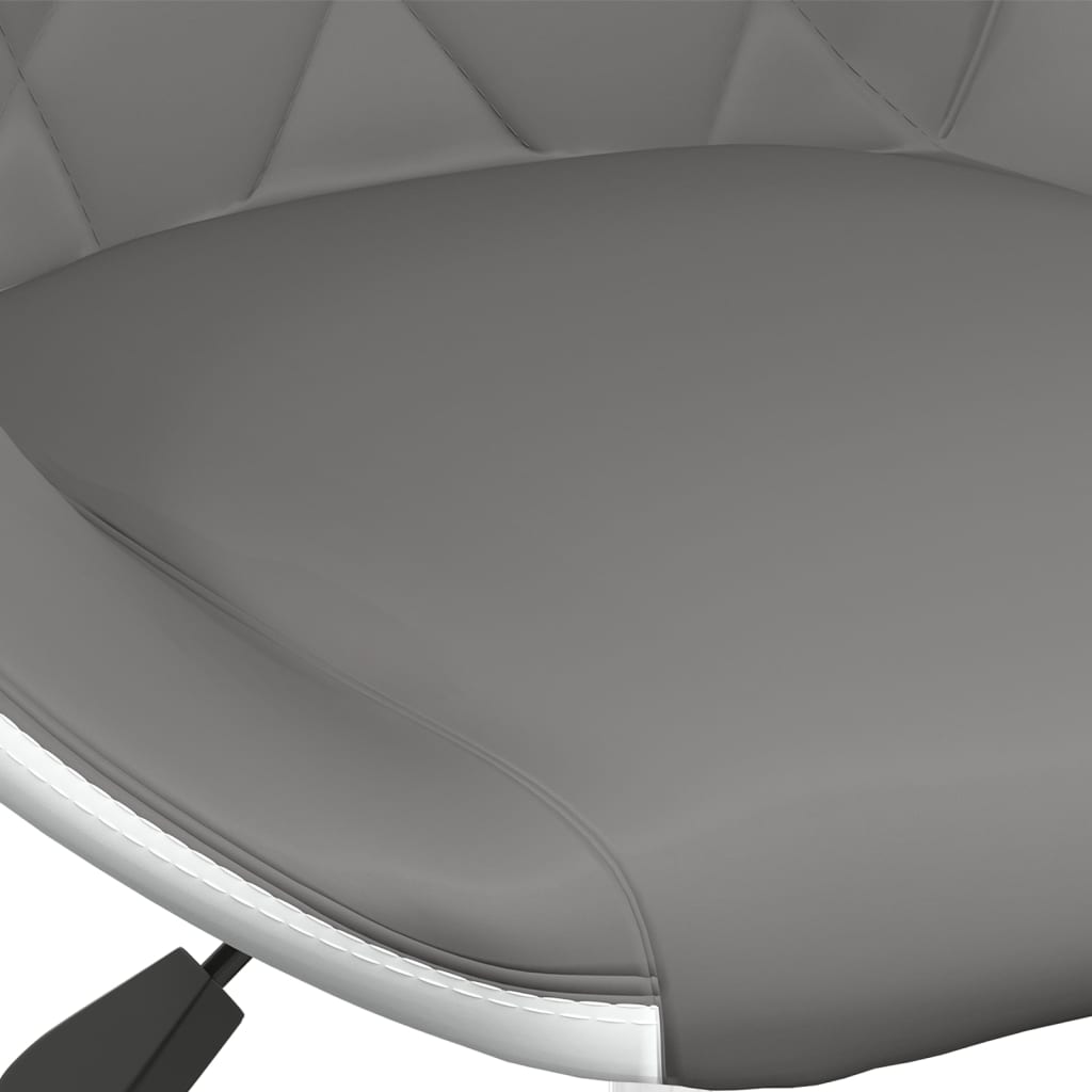 vidaXL bāra krēsli, 2 gab., pelēka un balta mākslīgā āda