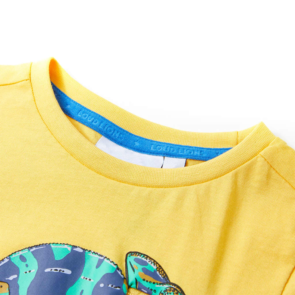 Bērnu krekls ar īsām piedurknēm, dzeltenbrūns, 92