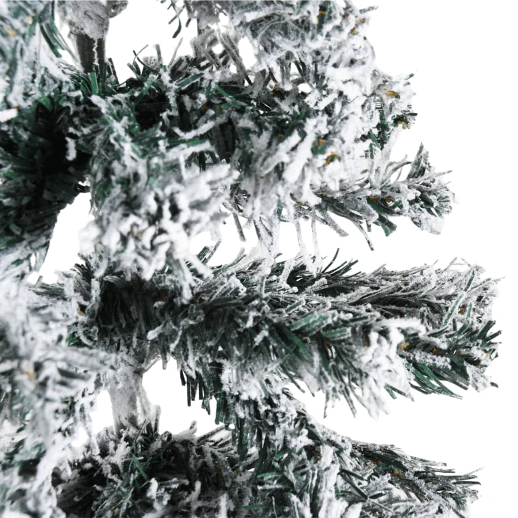 vidaXL mākslīgā Ziemassvētku egle ar sniegu, šaura, pusapaļa, 120 cm
