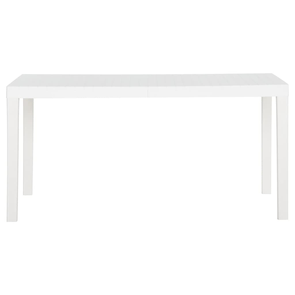 vidaXL dārza galds, 150x90x72 cm, plastmasa, balts