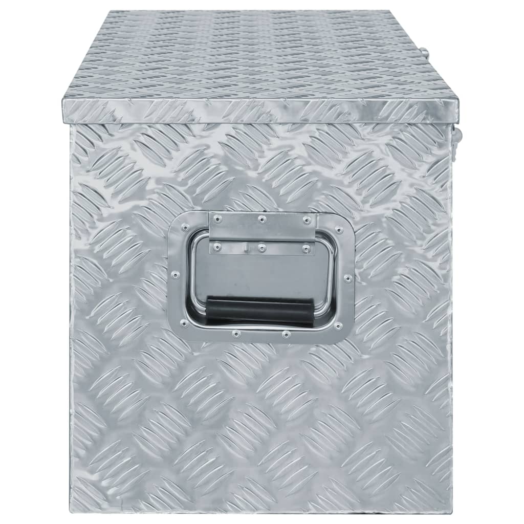 vidaXL alumīnija kaste, 110,5x38,5x40 cm, sudraba krāsā