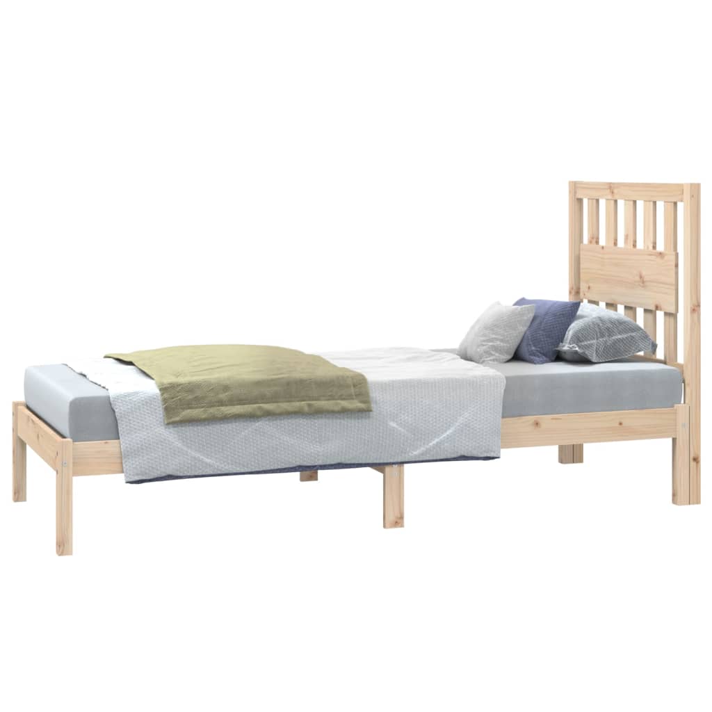 vidaXL gultas rāmis, masīvkoks, 75x190 cm, mazs, vienvietīgs