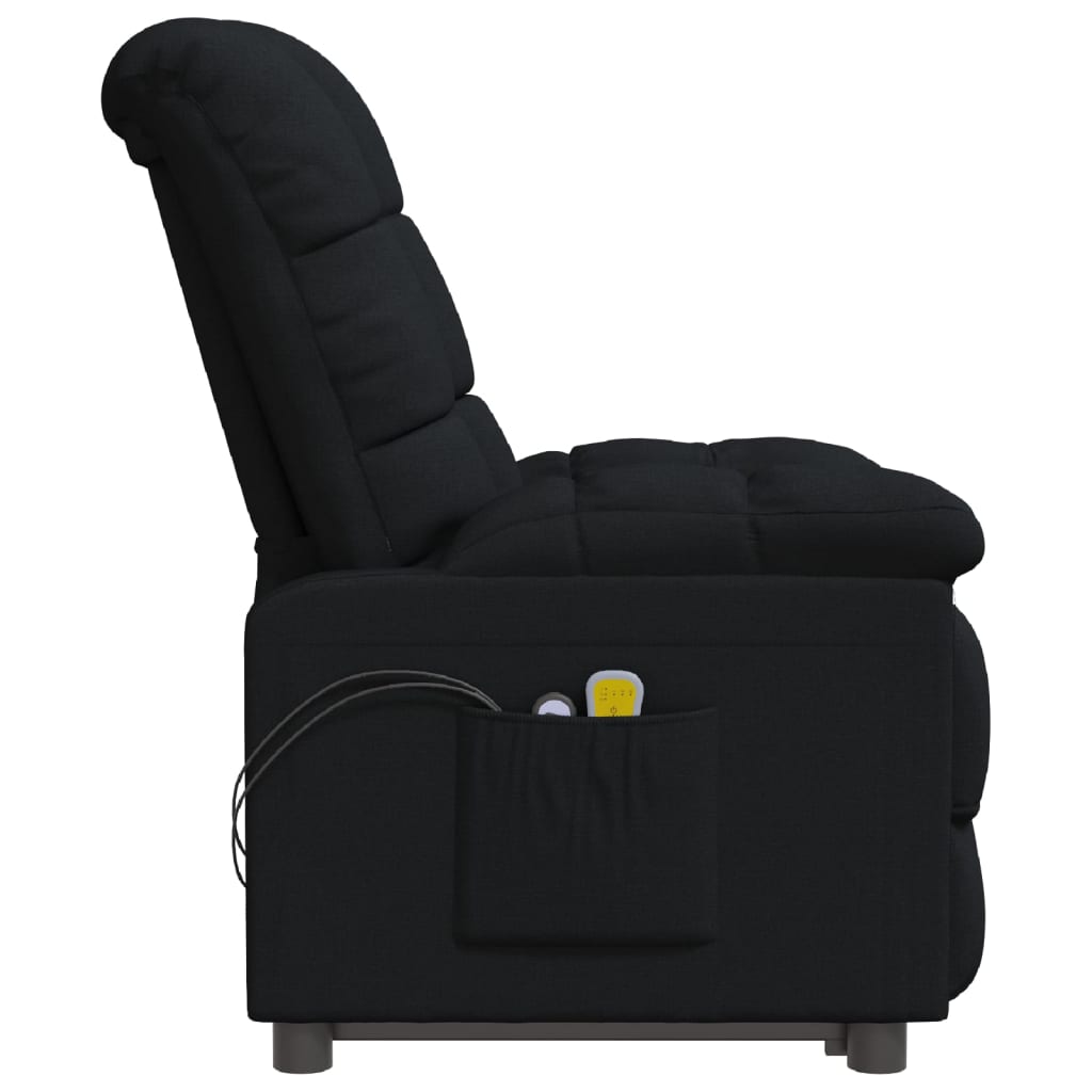 vidaXL elektrisks masāžas krēsls, melns audums