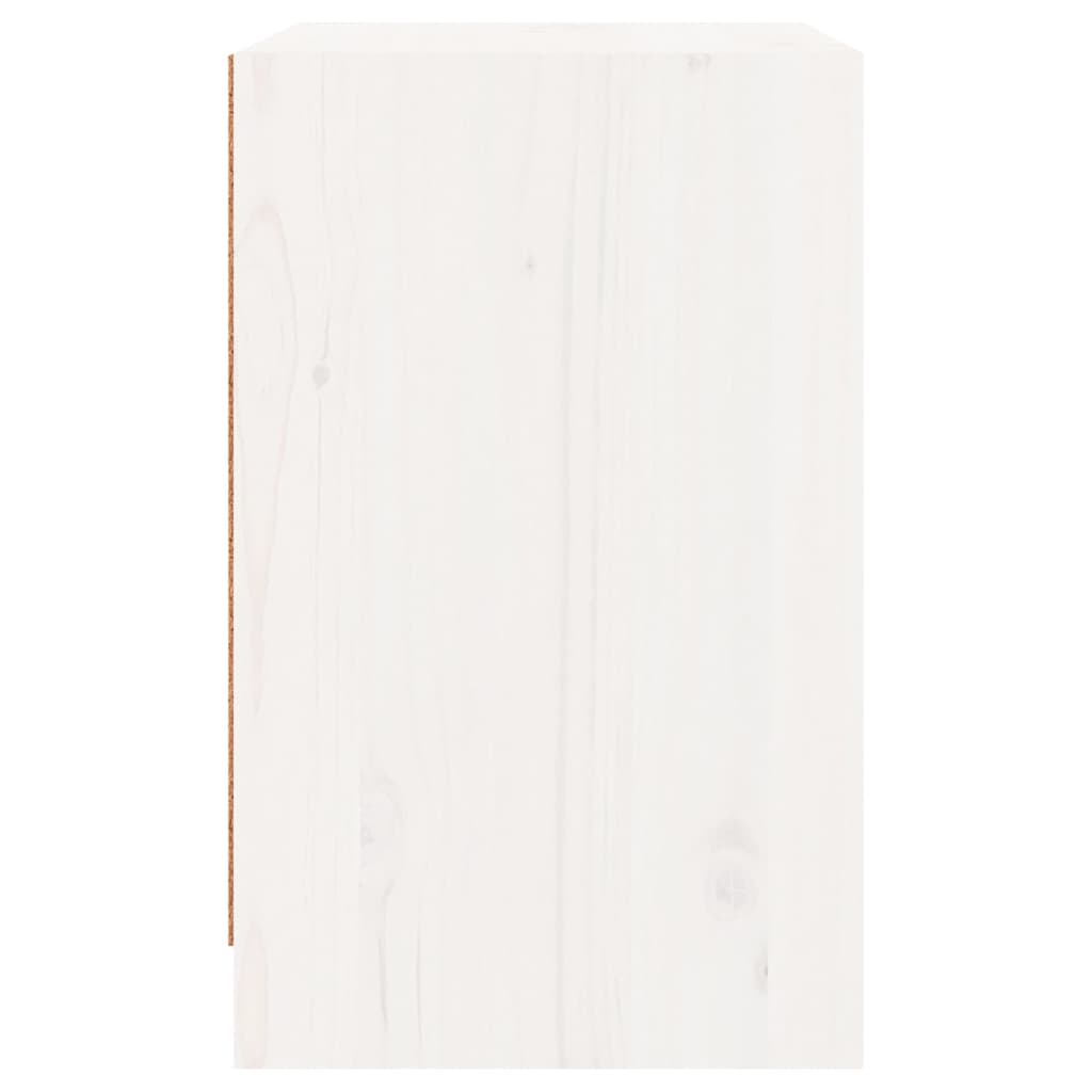 vidaXL naktsskapītis, balts, 40x31x50 cm, priedes masīvkoks