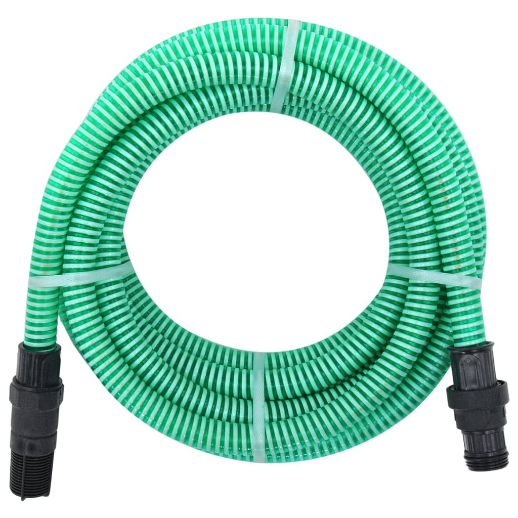 vidaXL sūkšanas šļūtene ar PVC savienotājiem, zaļa, 1", 10 m, PVC