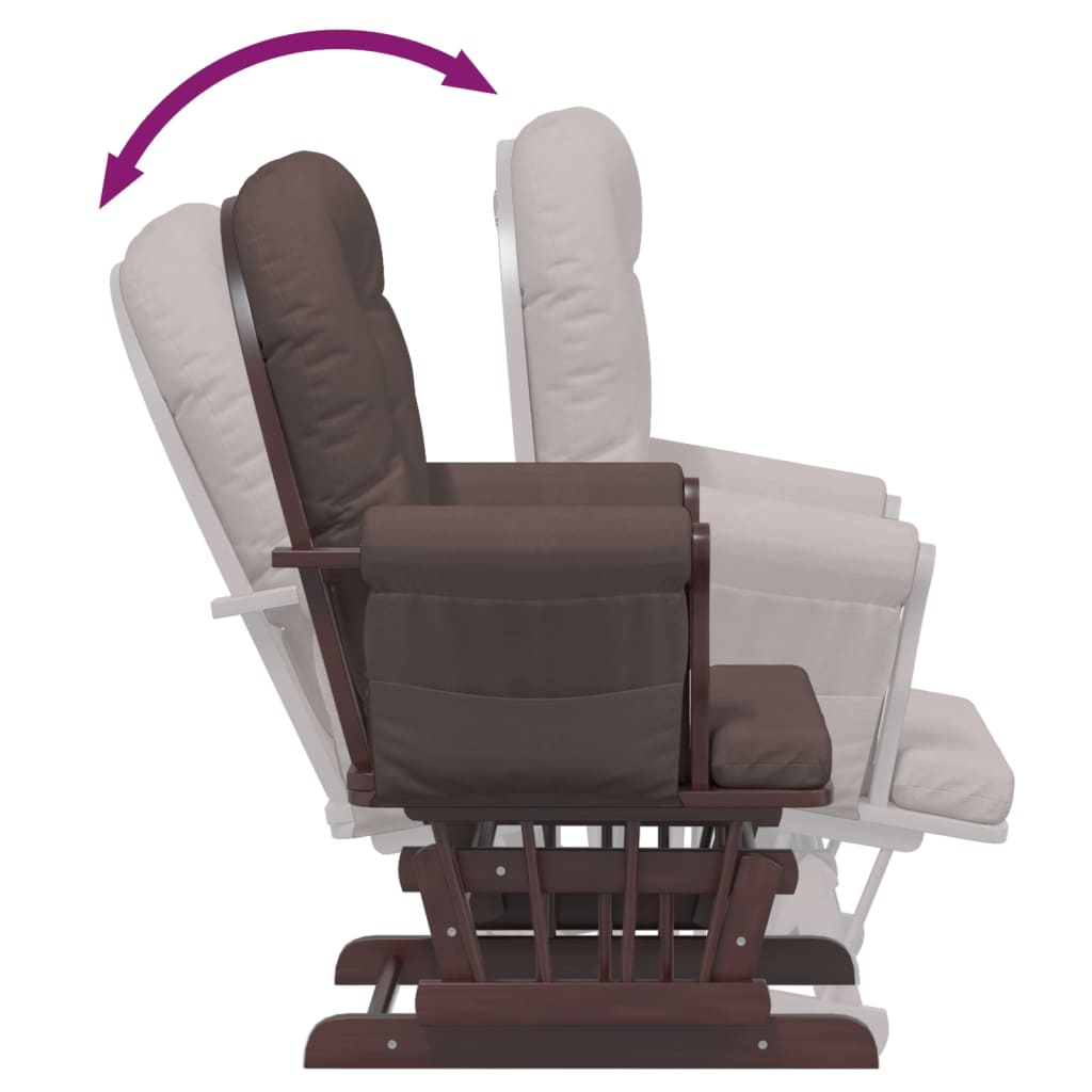 vidaXL šūpuļkrēsls ar kāju balstu, brūns audums