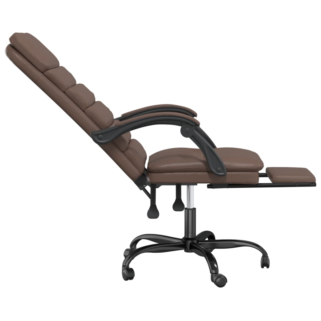 vidaXL biroja masāžas krēsls, brūna mākslīgā āda