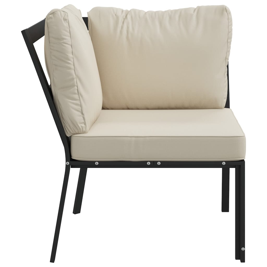 vidaXL dārza krēsls, smilškrāsas matrači, 76x76x79 cm, tērauds