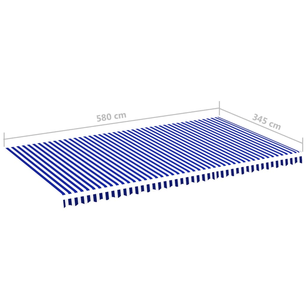 vidaXL nojumes maiņas jumts, zils ar baltu, 6x3,5 m