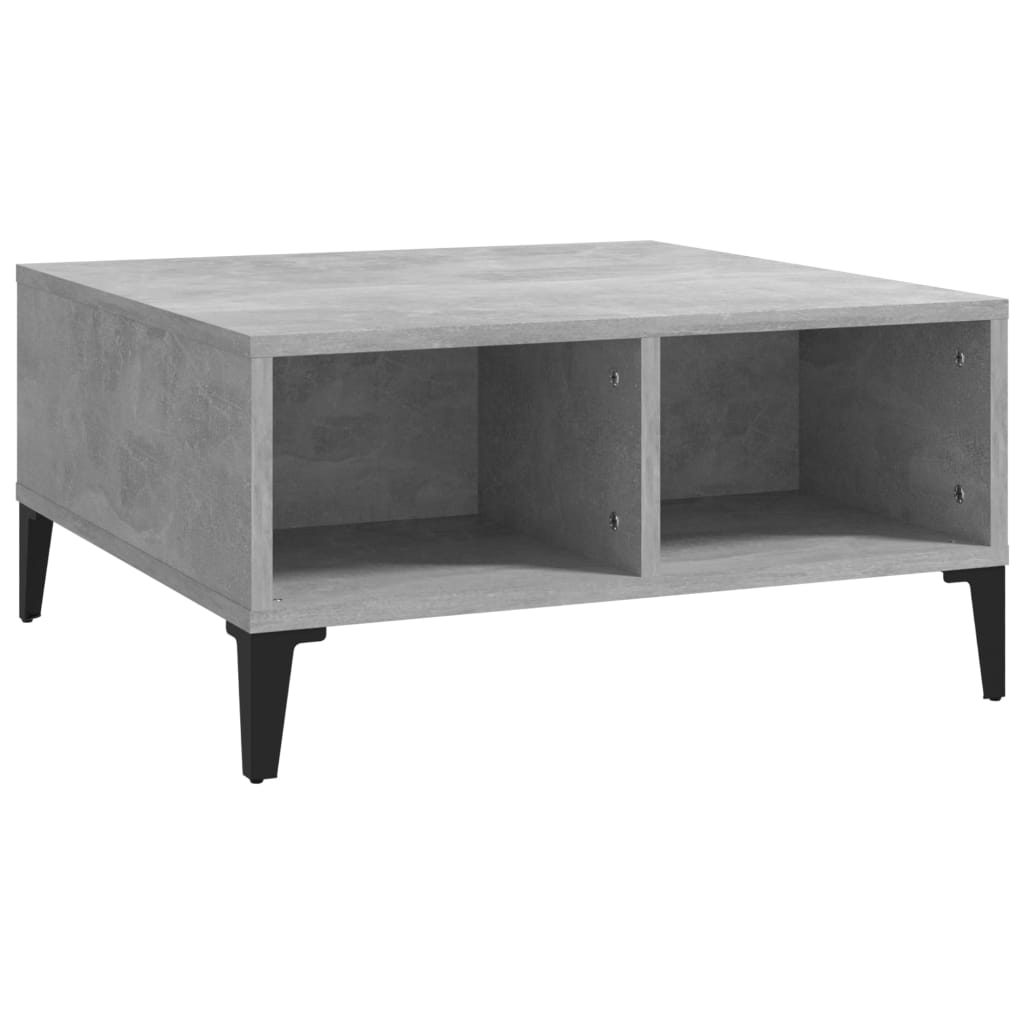 vidaXL kafijas galdiņš, betona pelēks, 60x60x30 cm, skaidu plāksne
