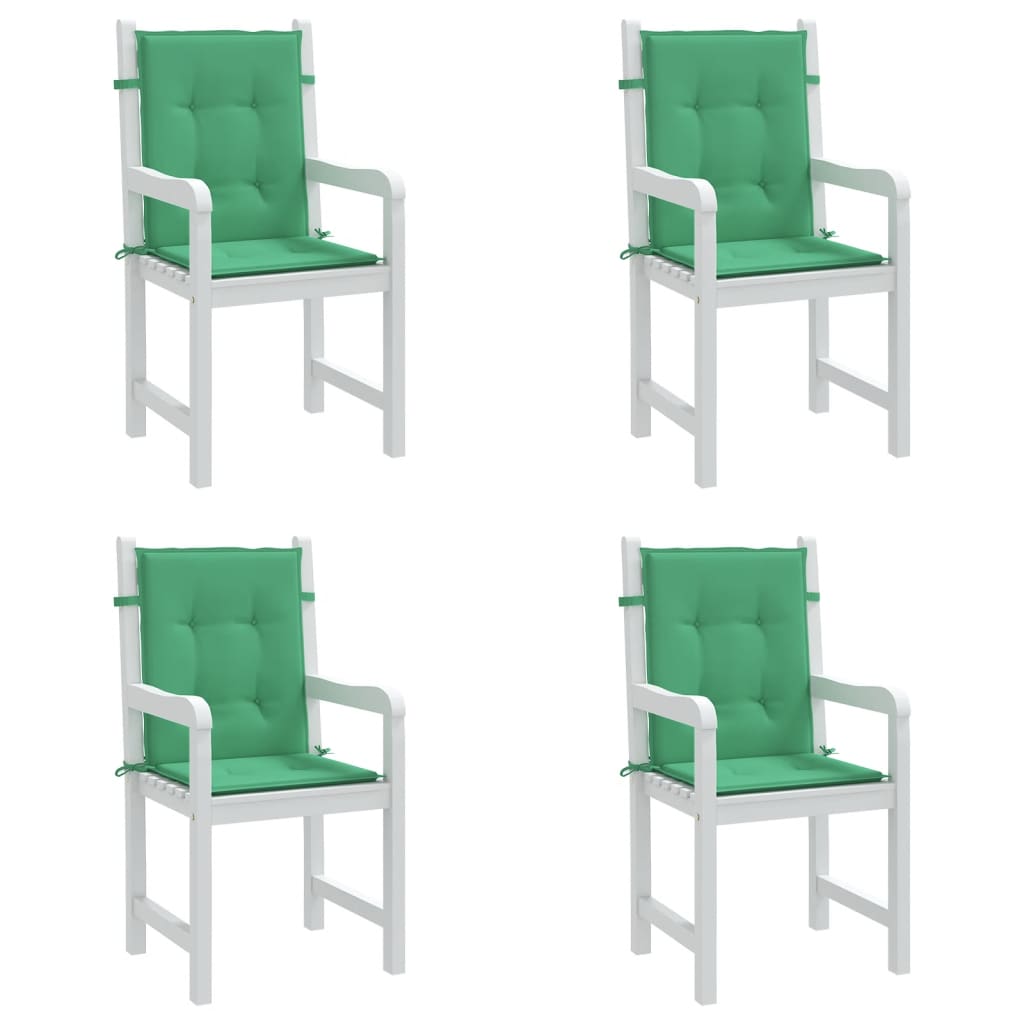 vidaXL dārza krēslu spilveni, 4 gab., zaļi, 100x50x3 cm, audums