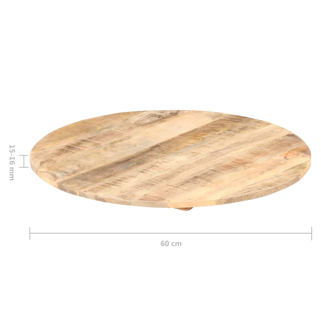 vidaXL galda virsma, 15-16 mm, 60 cm, apaļa, mango masīvkoks